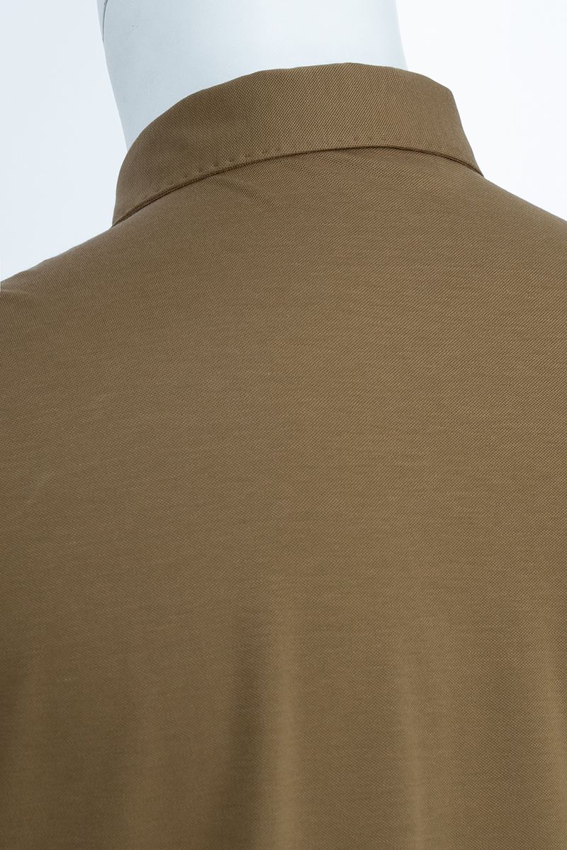 THEODORE The Calvi Khaki Piqué Blend Three-Button Polo, view 5 of 5