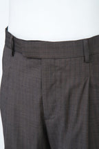 THEODORE Charcoal Striped Double-Pleat Wool Trousers, view 5 of 8