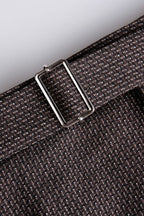 THEODORE Brown Jacquard Wool Trousers, view 5 of 6