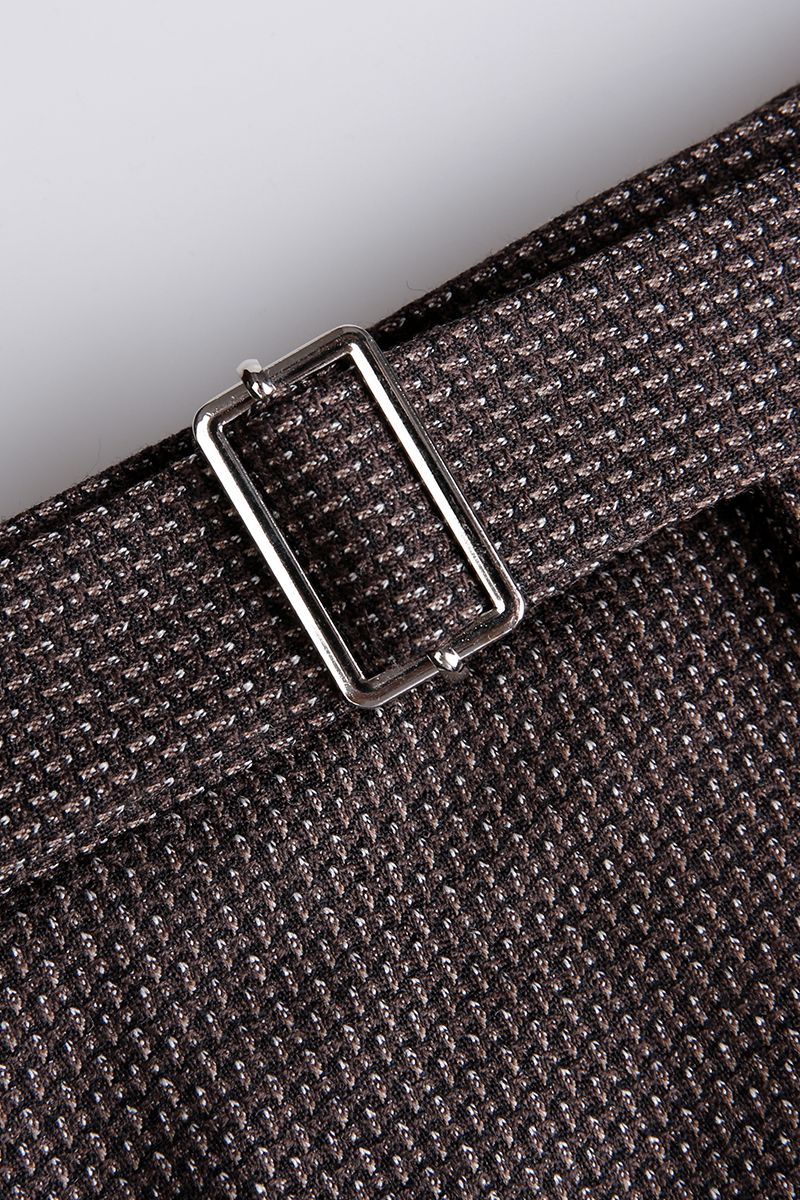 THEODORE Brown Jacquard Wool Trousers, view 5 of 6