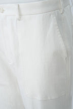 THEODORE White Patch-Pocket Cotton Trousers, view 5 of 7