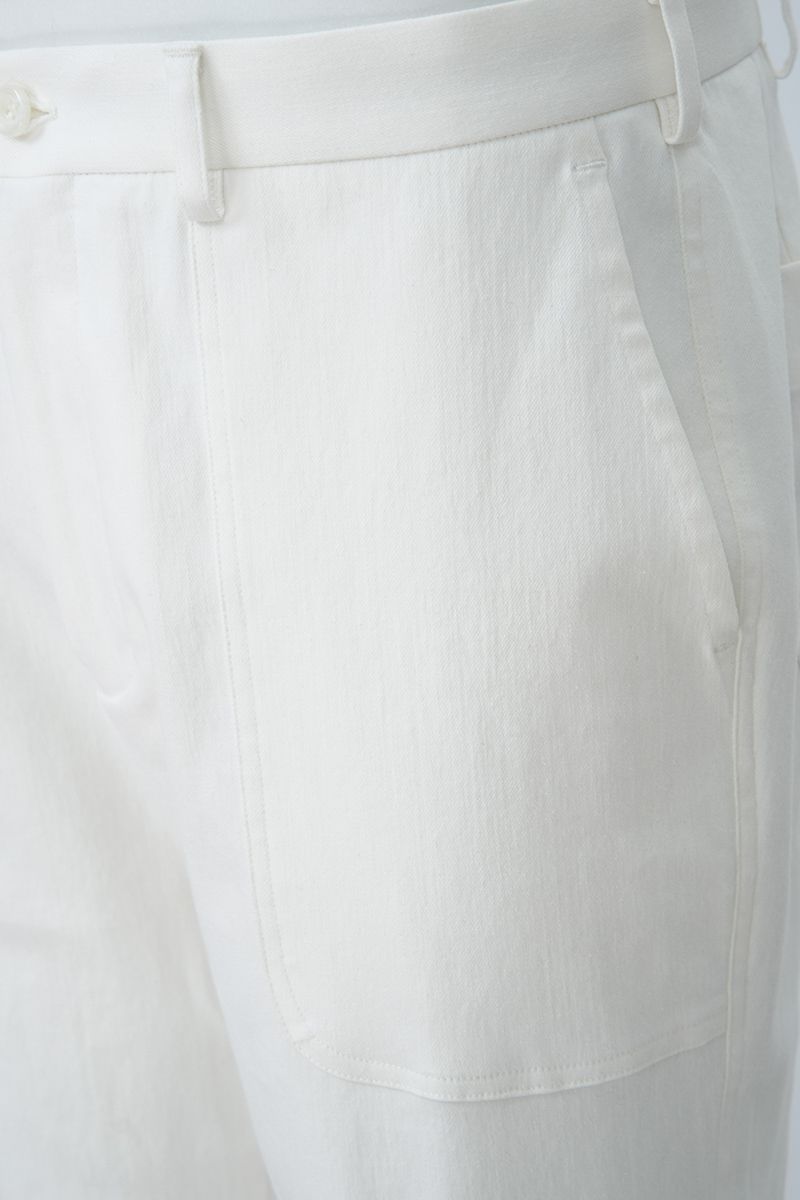 THEODORE White Patch-Pocket Cotton Trousers, view 5 of 7