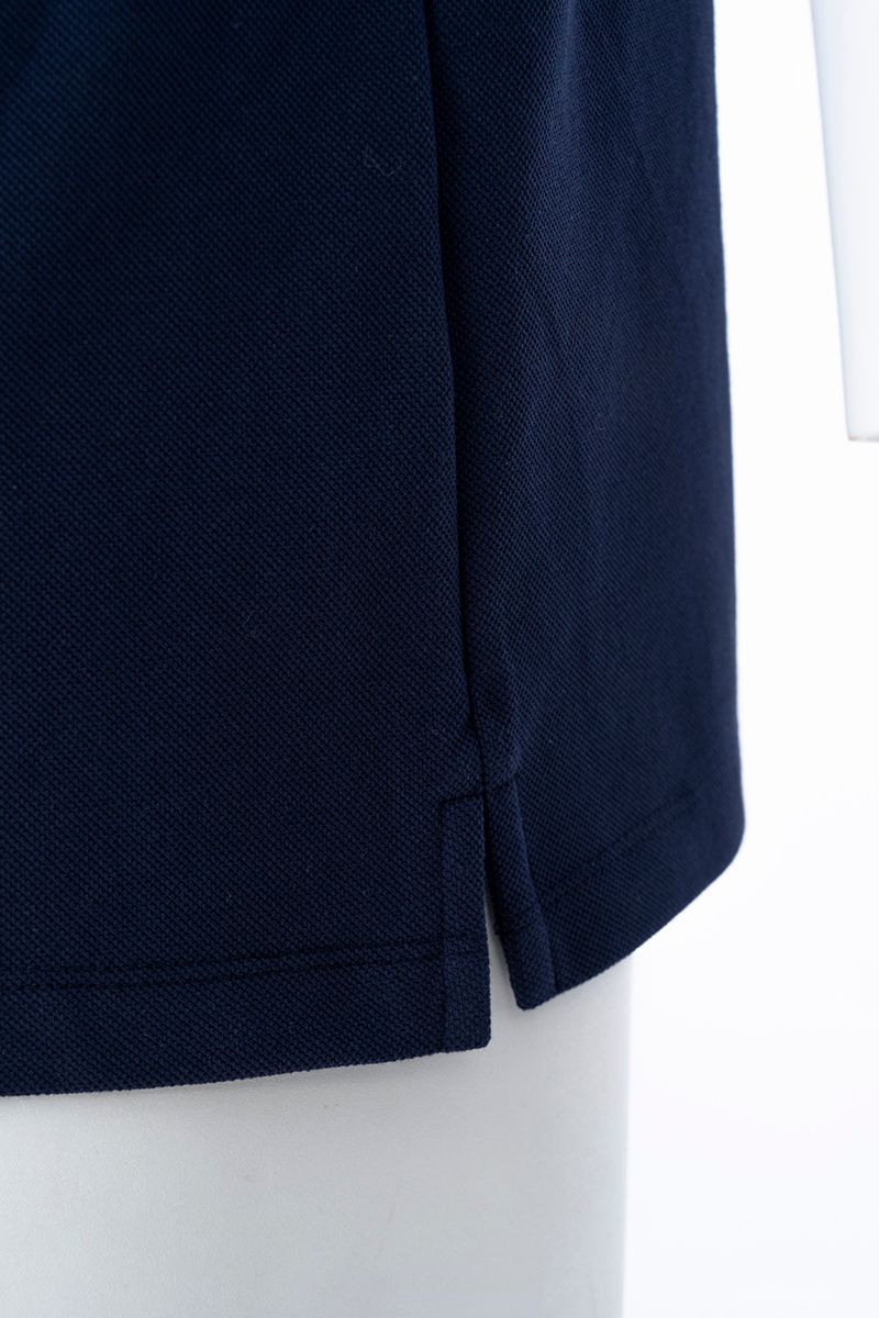 THEODORE The Gaeta Navy Cotton-Blend Stand-Collar Polo, view 5 of 7