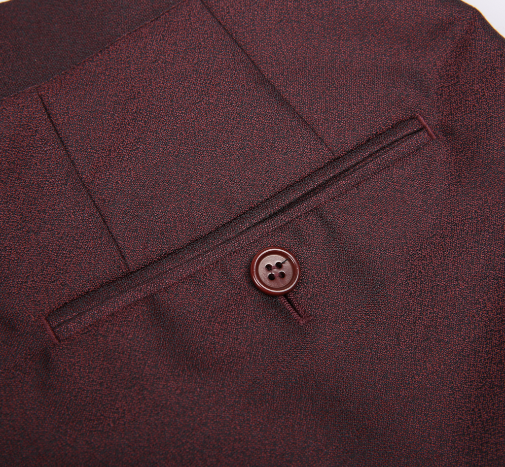 THEODORE Burgundy Polyester Trousers, view 6 of 6