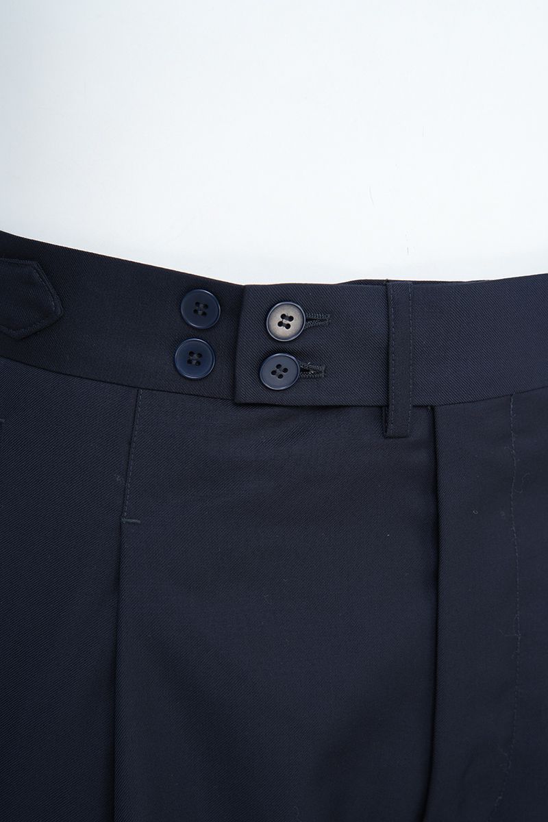 THEODORE The Via Veneto Navy Wool Square-Tab Trousers, view 5 of 8