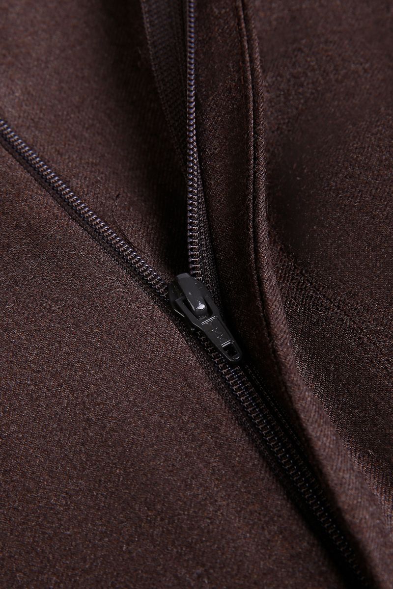 THEODORE Coffee Wool Trousers, view 5 of 5