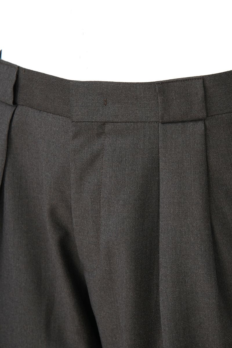 THEODORE Coffee Box-Pleat Wool Trousers, view 5 of 8