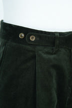THEODORE The Comporta Dark Green Cotton-Blend Single-Pleat Corduroy Trousers, view 5 of 7