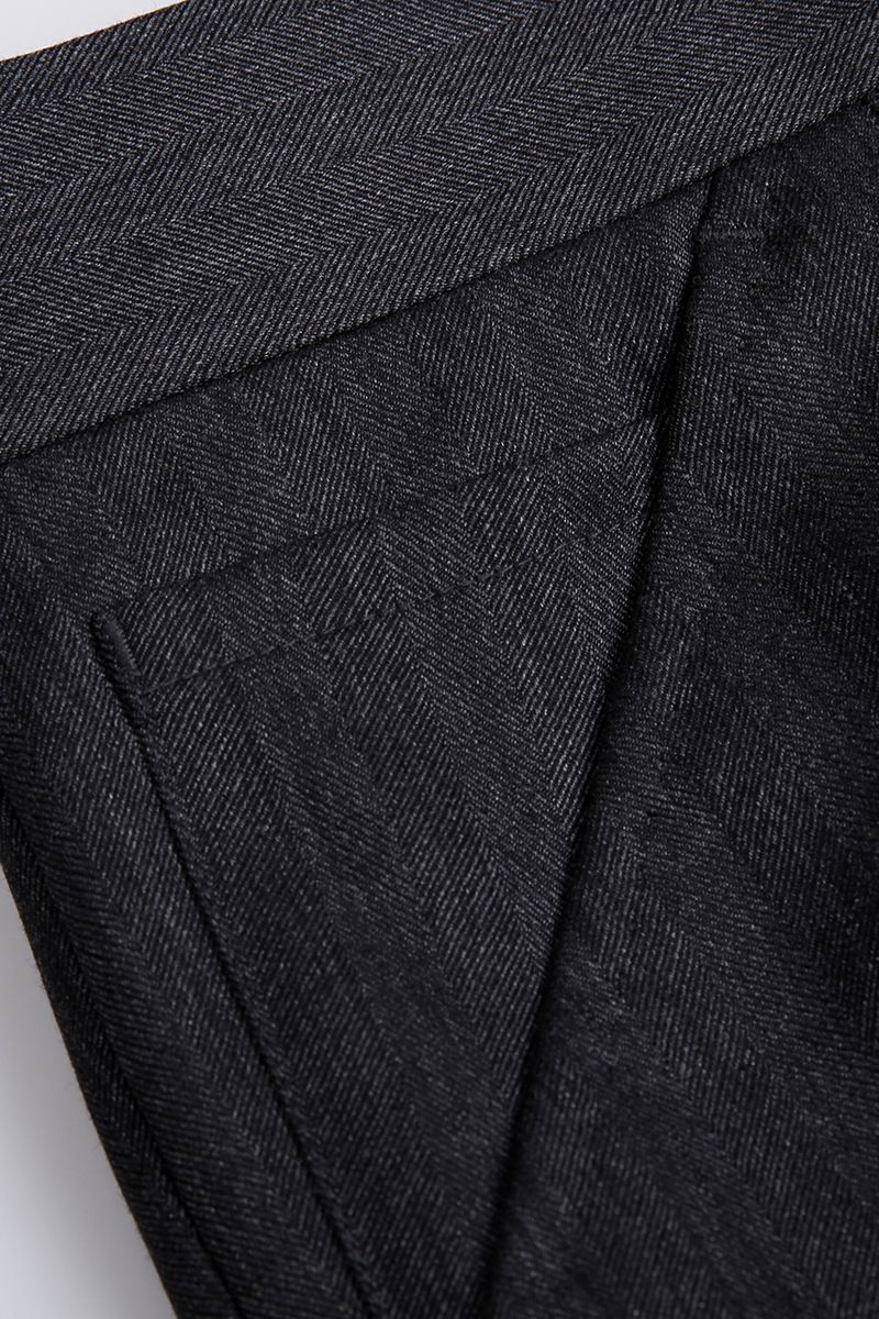 THEODORE Grey Striped Wool Trousers, view 5 of 5