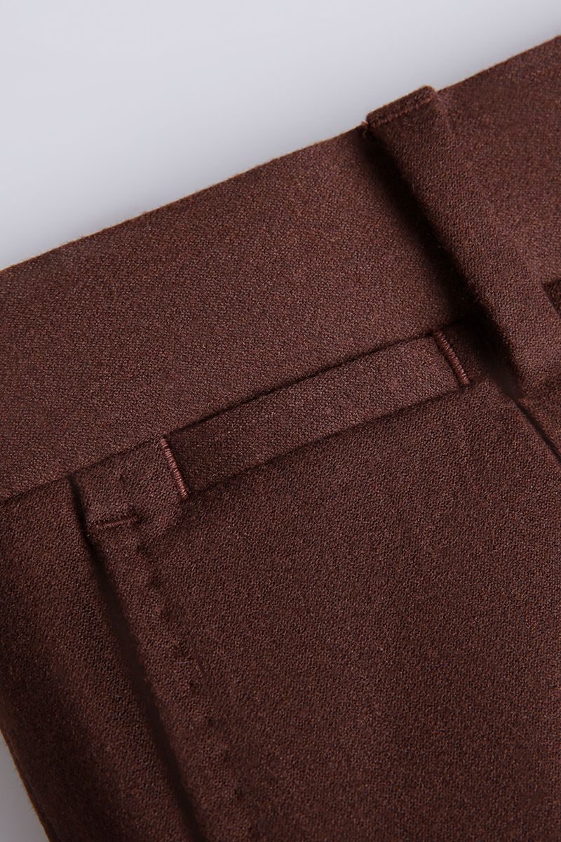 THEODORE Brown Wool Trousers, view 5 of 5