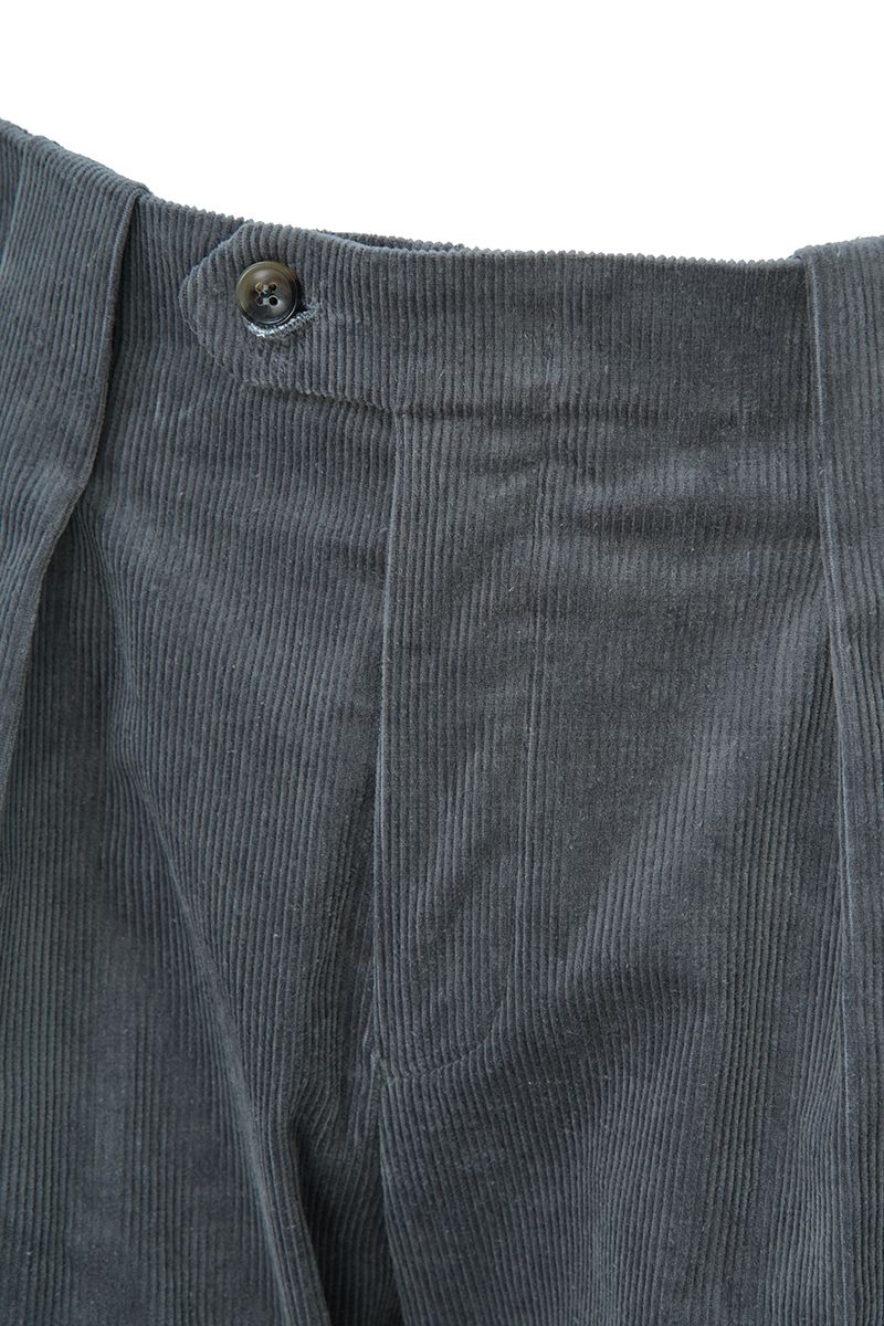 THEODORE Grey Box-Pleat Cotton Trousers, view 5 of 7