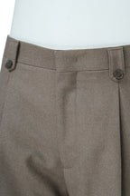 THEODORE Taupe Single-Pleat Wool Trousers, view 5 of 8