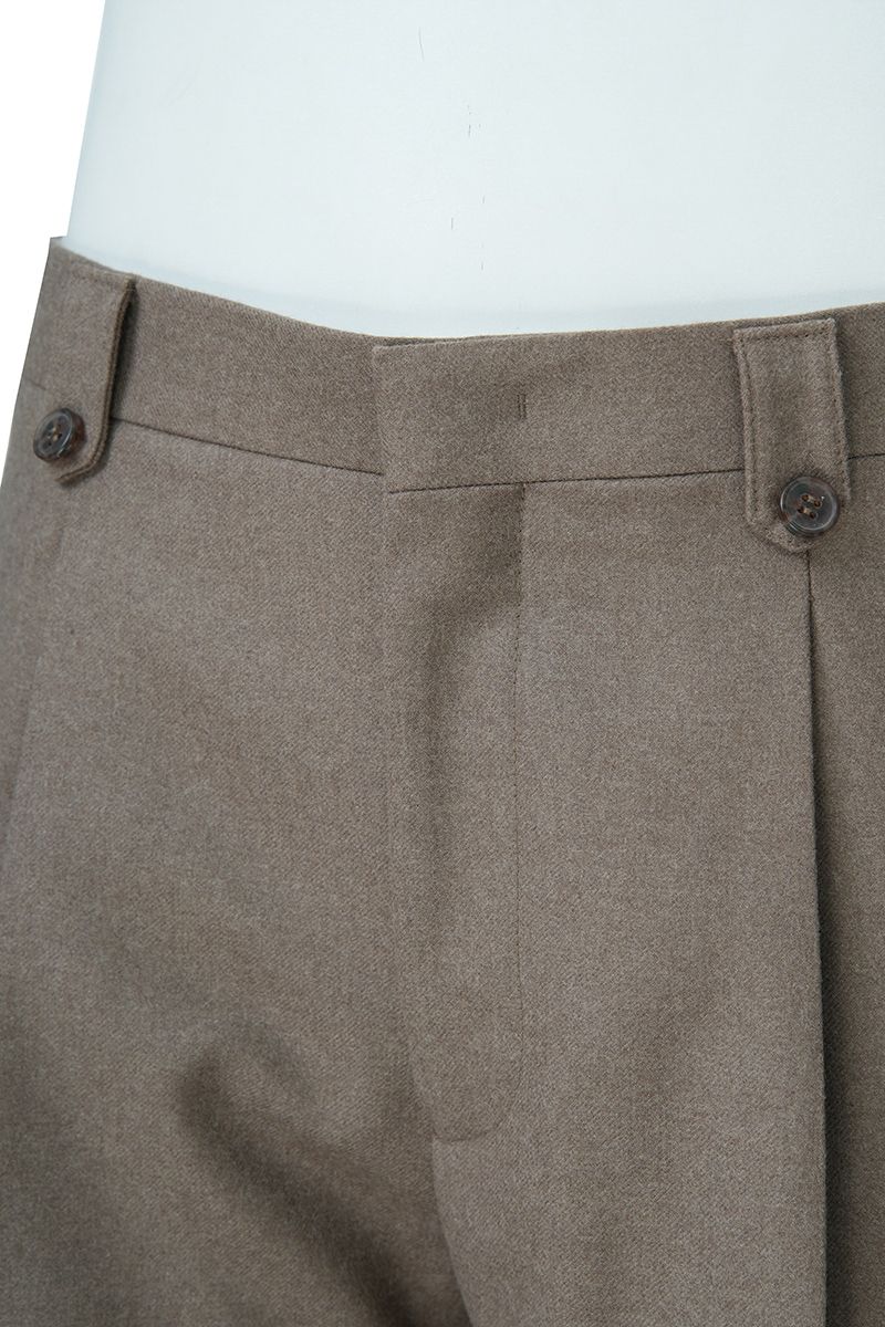 THEODORE Taupe Single-Pleat Wool Trousers, view 5 of 8