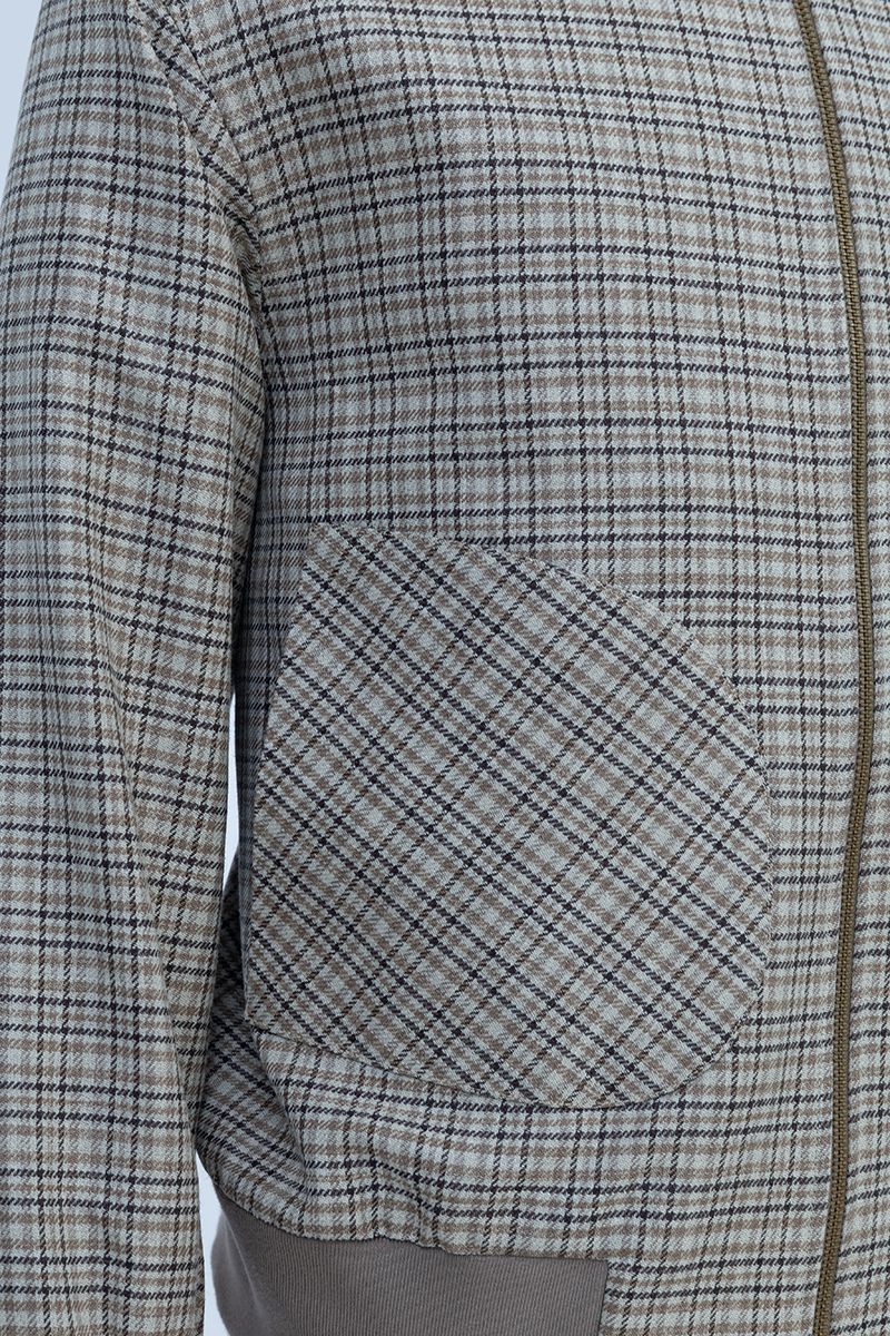 THEODORE Coffee Check Wool Casual Jacket, view 3 of 5