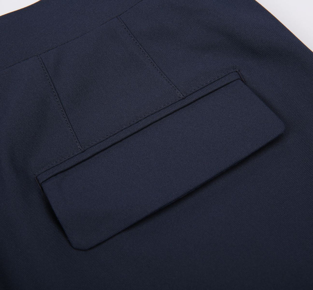 THEODORE Navy Polyester Trousers, view 6 of 6
