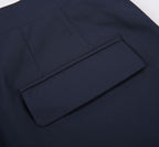 THEODORE Navy Polyester Trousers, view 6 of 6