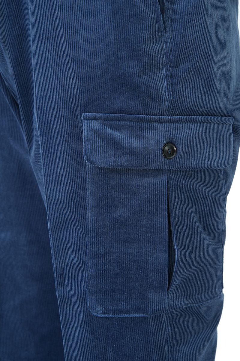 THEODORE Blue Corduroy Cargo Trousers, view 5 of 8