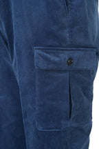 THEODORE Blue Corduroy Cargo Trousers, view 5 of 8