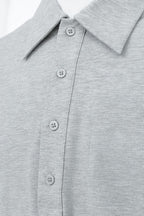 THEODORE The Rovinj Light Grey Cotton-Blend Long-Sleeve Polo, view 5 of 7