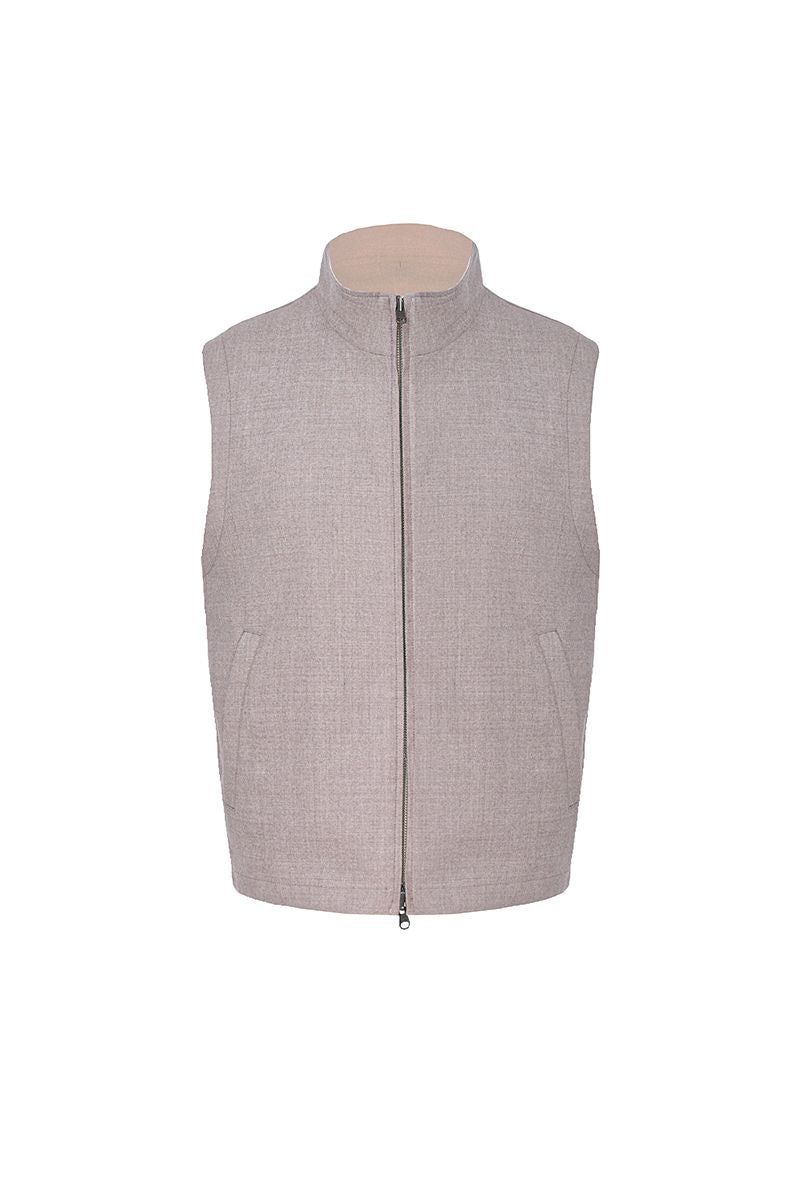 THEODORE Khaki Camel Hair Gilet, view 3 of 3