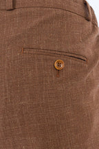 THEODORE Coffee Wool Shorts, view 5 of 5