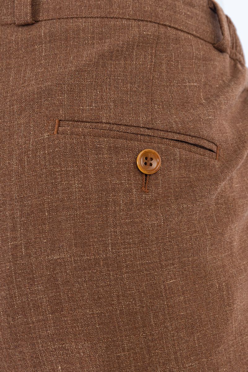 THEODORE Coffee Wool Shorts, view 5 of 5