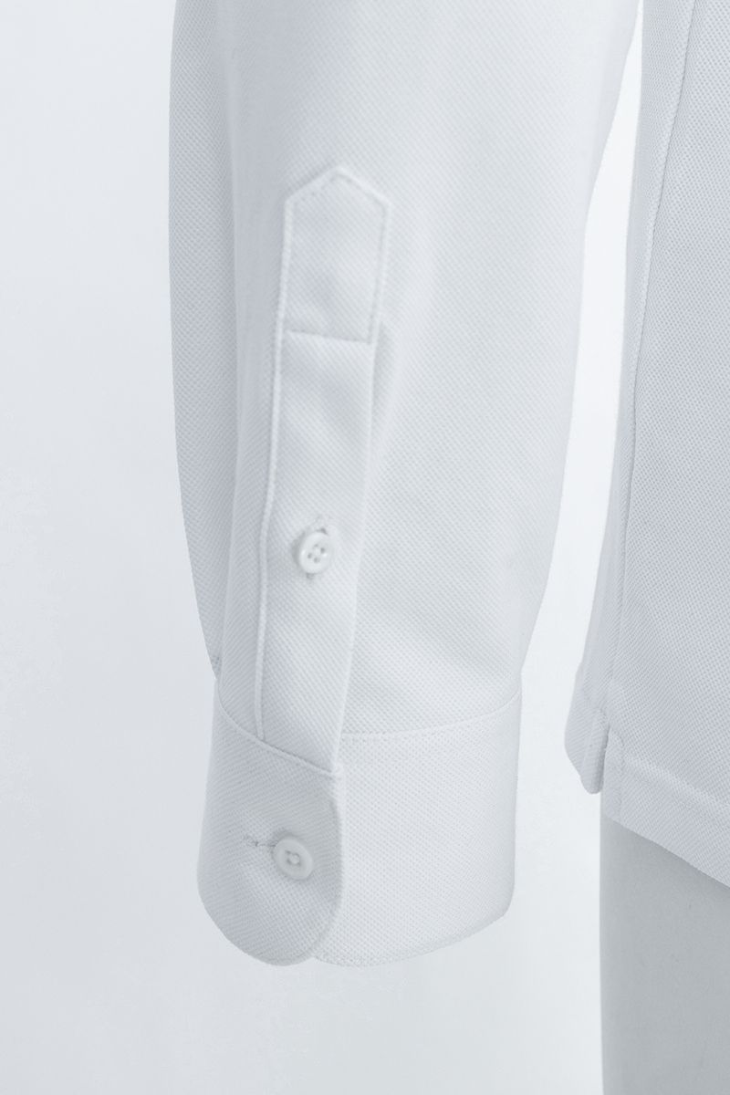 THEODORE The Nerja White Cotton-Blend Long-Sleeve Polo, view 5 of 7