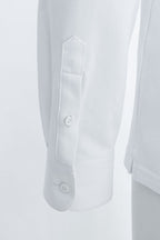 THEODORE The Nerja White Cotton-Blend Long-Sleeve Polo, view 5 of 7