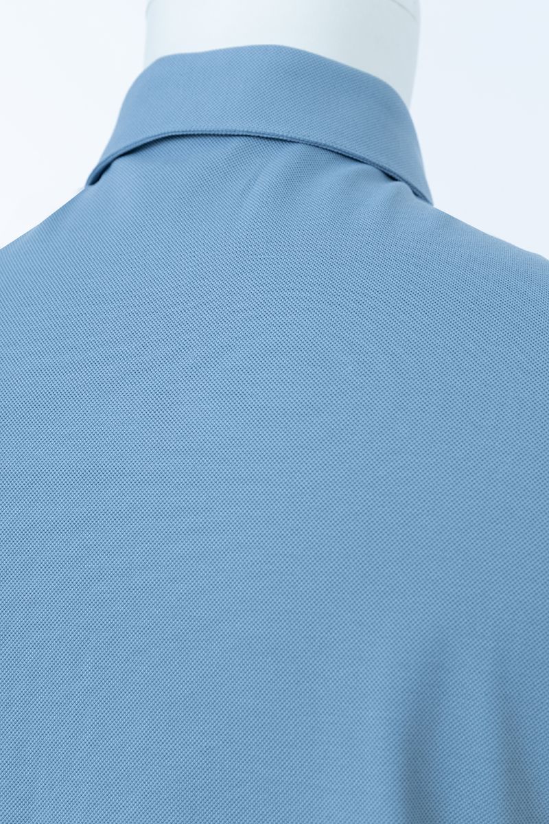 THEODORE The Hvar Blue Cotton-Blend Spread-Collar Polo, view 5 of 6