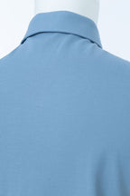 THEODORE The Hvar Blue Cotton-Blend Spread-Collar Polo, view 5 of 6