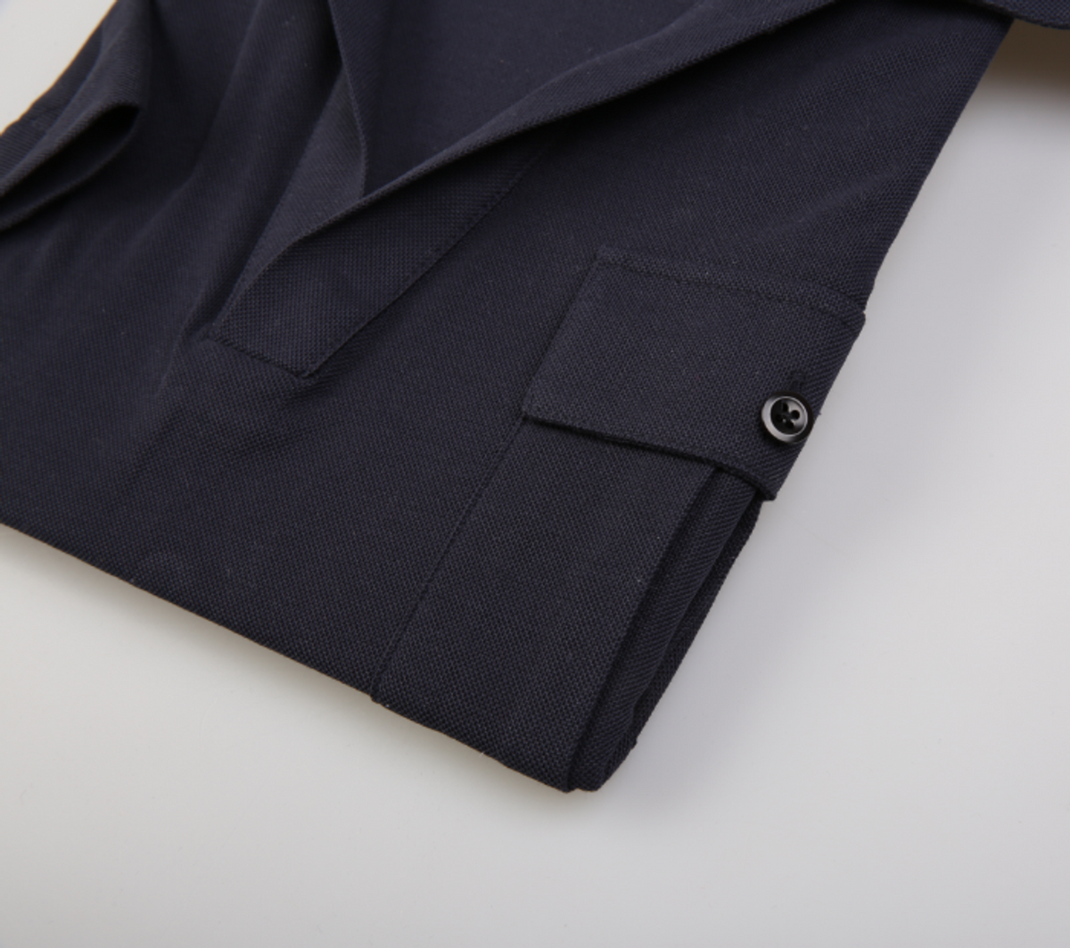 THEODORE The Bandol Navy Cotton Pocket Polo, view 5 of 7