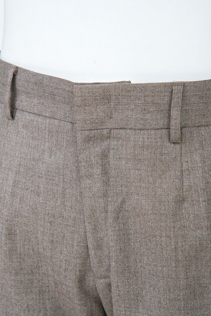 THEODORE Taupe Flat-Front Wool Trousers, view 5 of 8