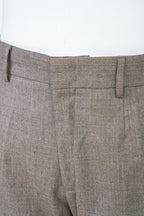 THEODORE Taupe Flat-Front Wool Trousers, view 5 of 8