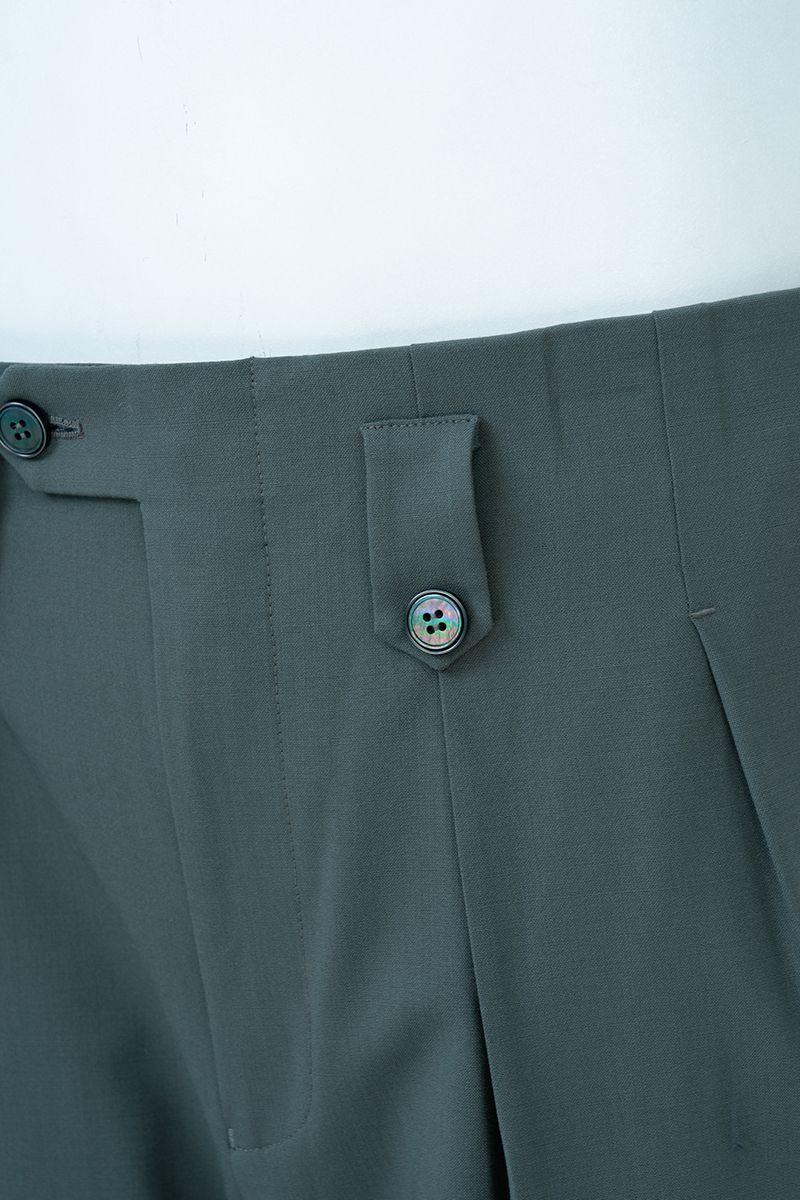 THEODORE Sage Turn-Up Wool Trousers, view 5 of 8