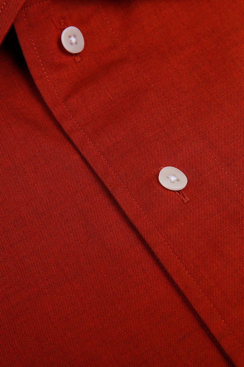 THEODORE Orange Cotton Shirt, view 5 of 6