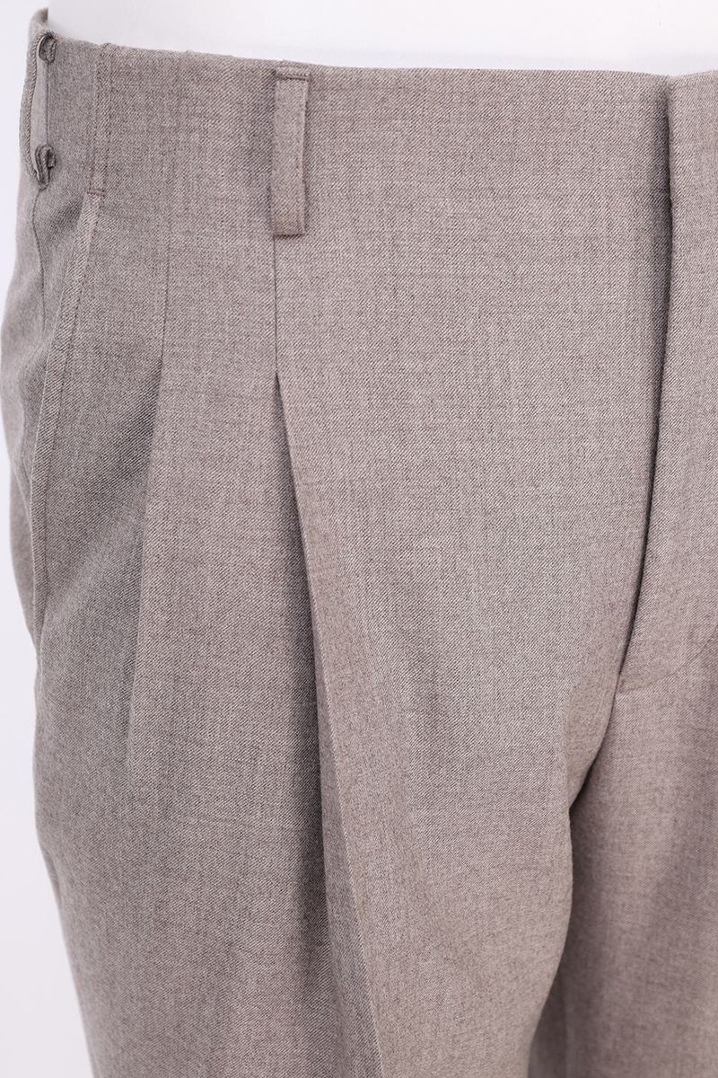 THEODORE The Fiesole Grey Wool Double-Pleat Flannel Trousers, view 5 of 9