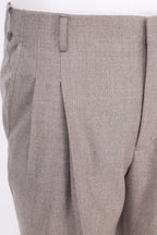 THEODORE The Fiesole Grey Wool Double-Pleat Flannel Trousers, view 5 of 9