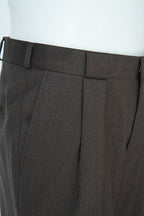 THEODORE Coffee Box-Pleat Wool Trousers, view 6 of 8