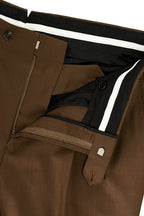 THEODORE The Posillipo Brown Wool Single-Pleat Trousers, view 6 of 8