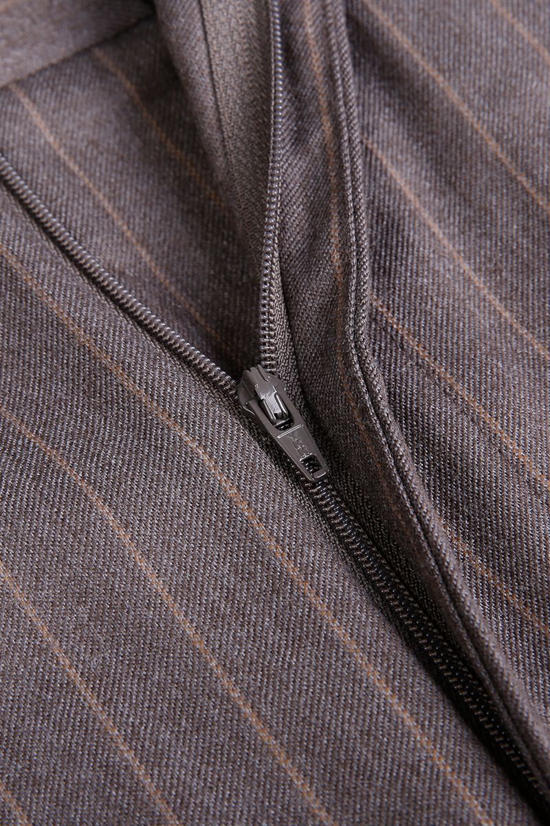 THEODORE Grey Striped Wool Trousers, view 6 of 6