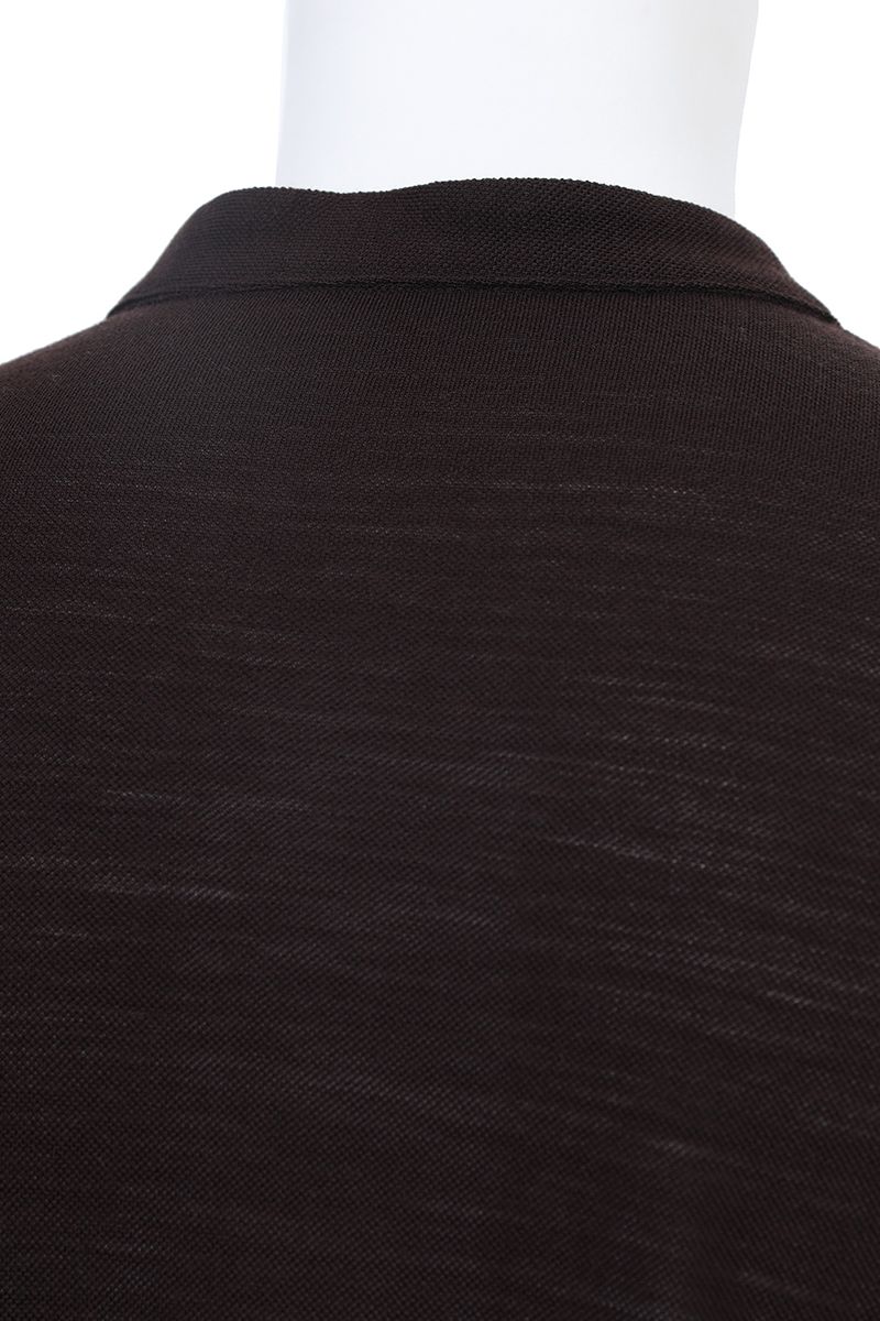 THEODORE The Sperlonga Brown Piqué Blend Stand-Collar Polo, view 6 of 7