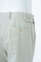 THEODORE Light Grey Flat-Front Cotton Trousers, view 6 of 7