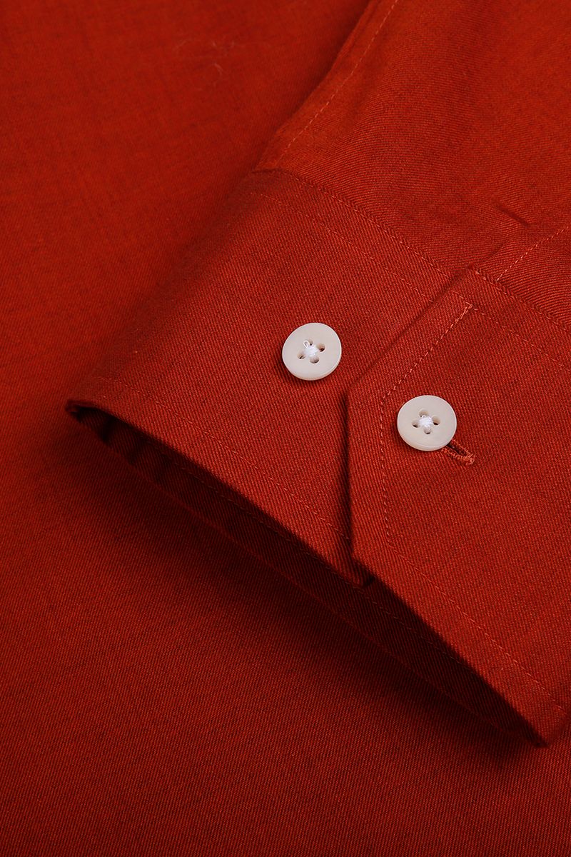 THEODORE Orange Cotton Shirt, view 6 of 6