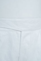 THEODORE White Single-Pleat Linen Shorts, view 6 of 8