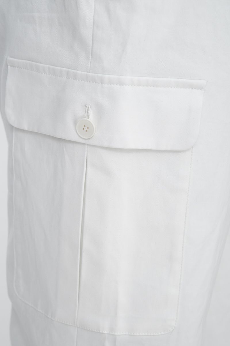 THEODORE Ivory Cargo Cotton Trousers, view 6 of 9