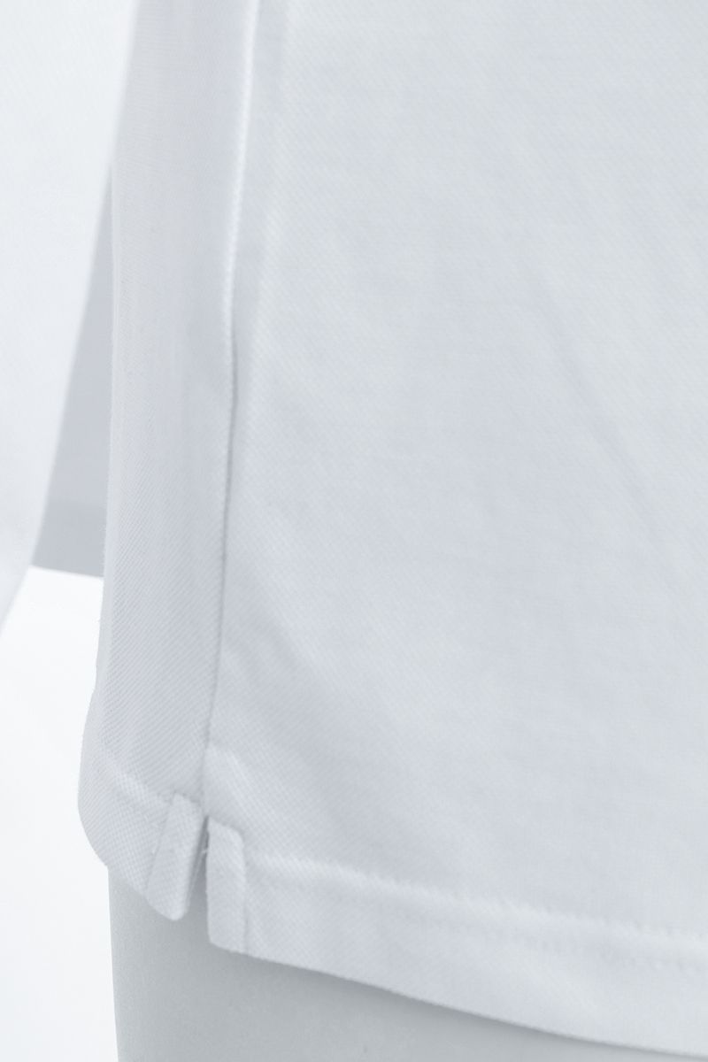 THEODORE The Nerja White Cotton-Blend Long-Sleeve Polo, view 6 of 7