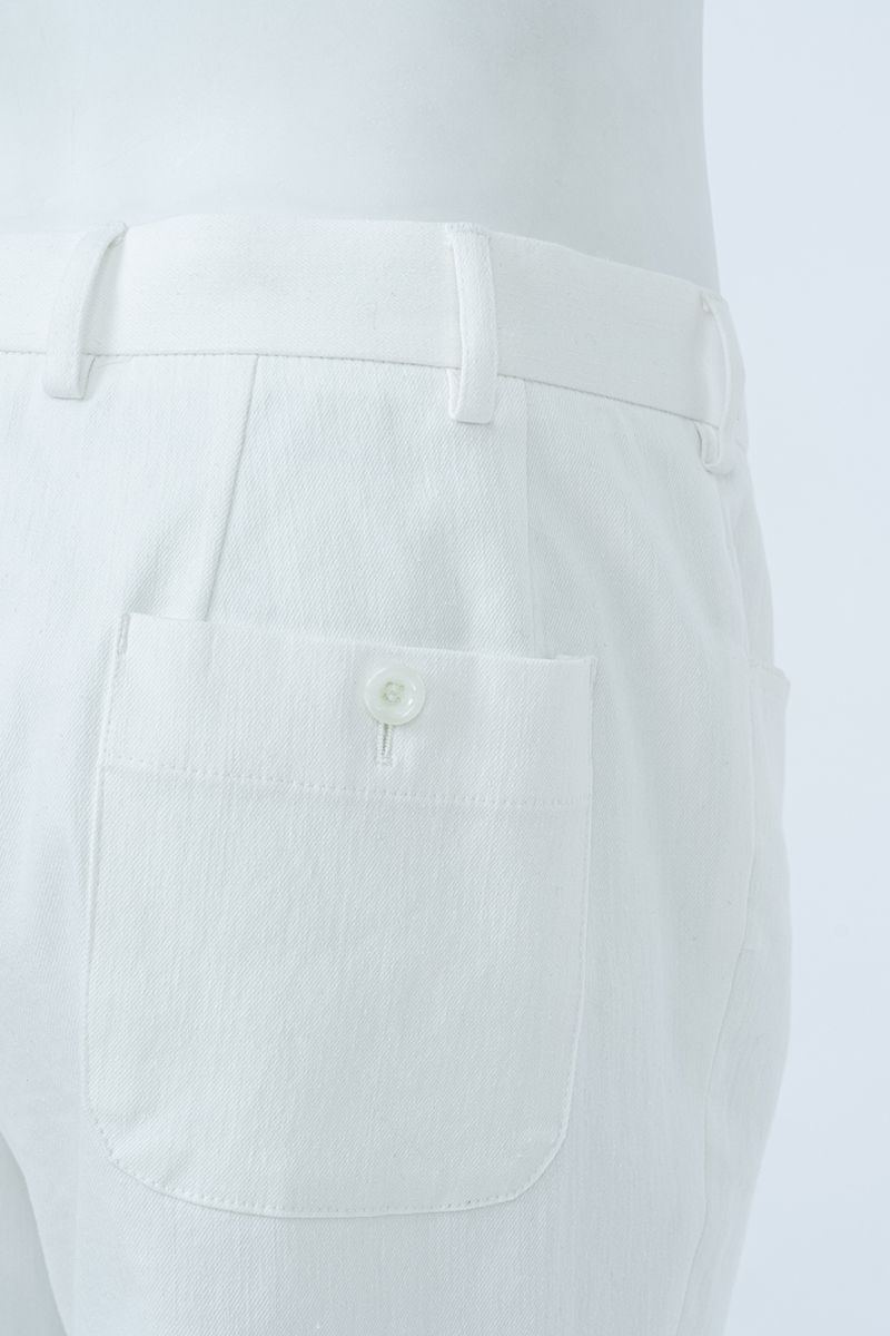 THEODORE White Jean-Cut Cotton Trousers, view 6 of 7