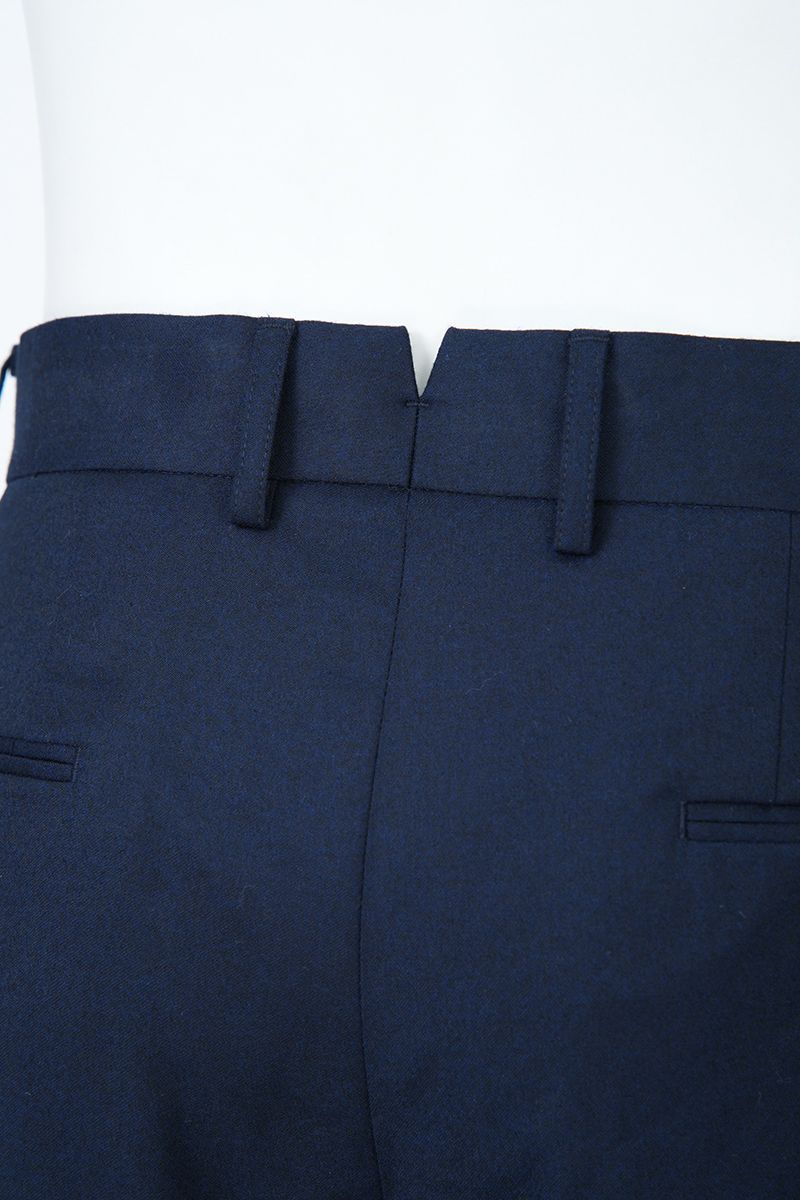 THEODORE Navy Flat-Front Wool Trousers, view 6 of 8