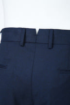 THEODORE Navy Flat-Front Wool Trousers, view 6 of 8