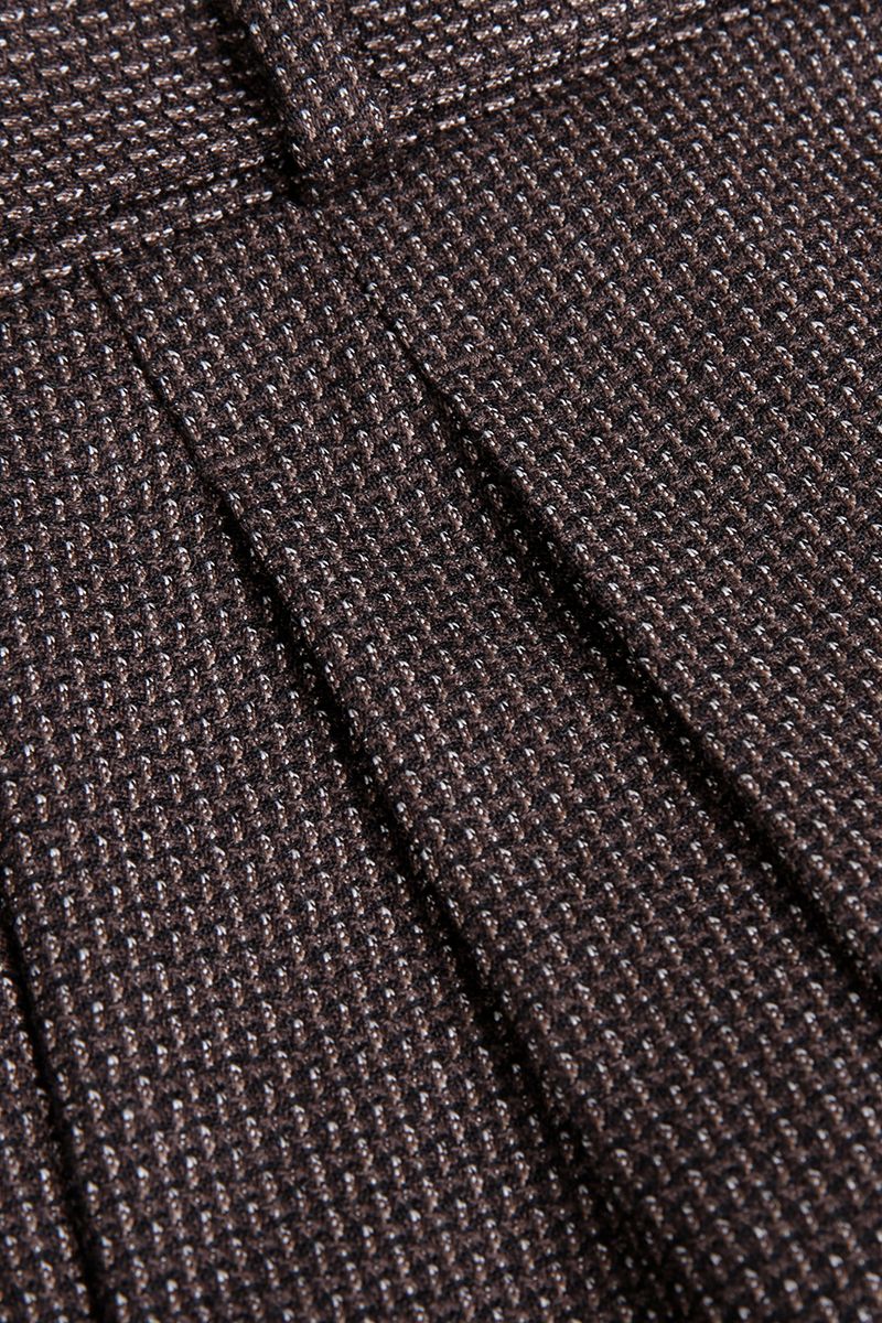 THEODORE Brown Jacquard Wool Trousers, view 6 of 6